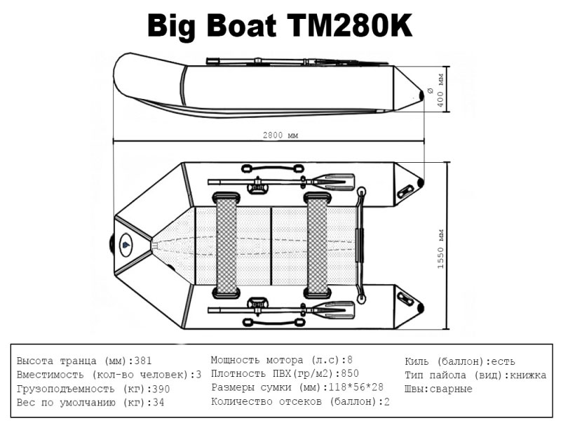 Лодка Big Boat TM280K